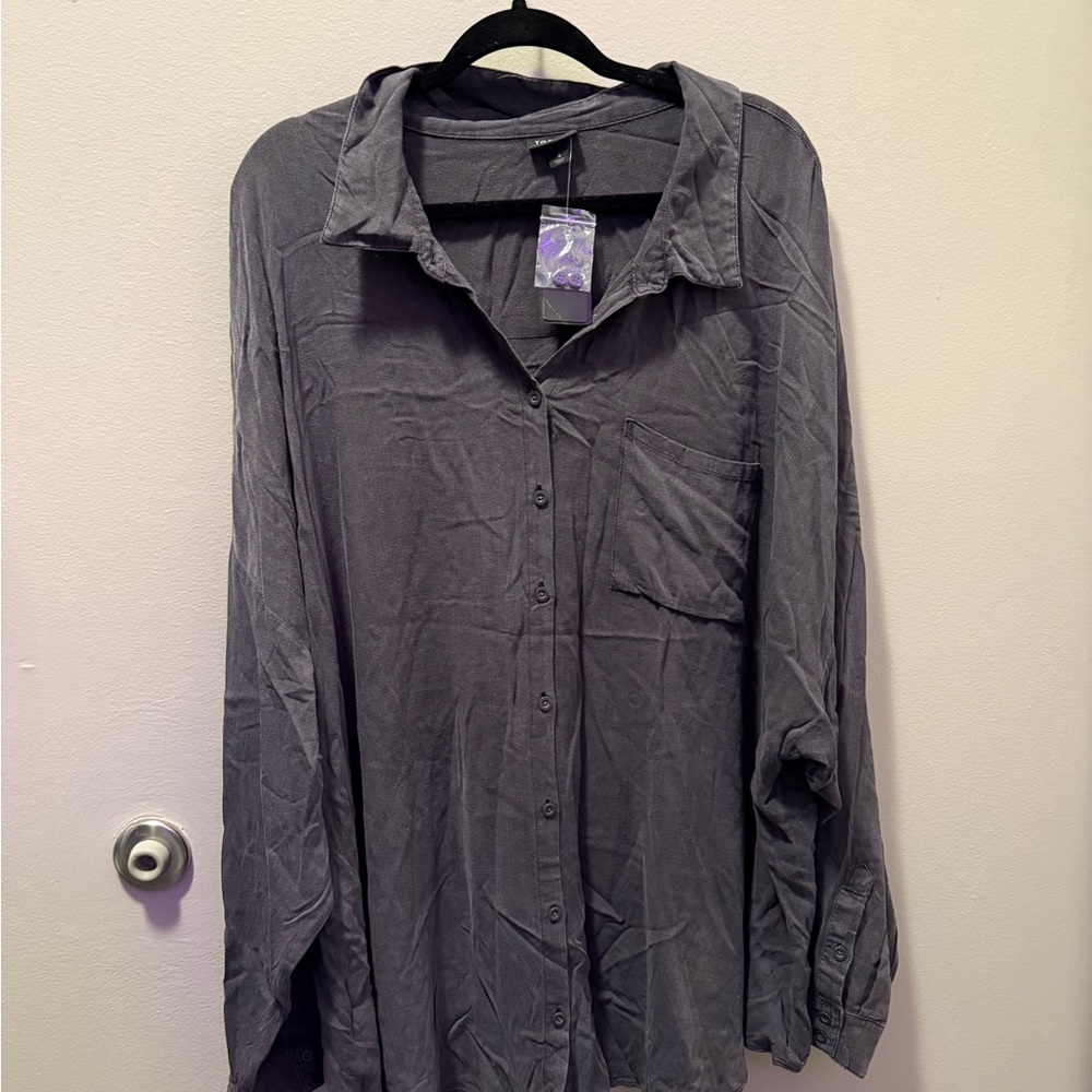 Torrid Charcoal Button-Up Shirt